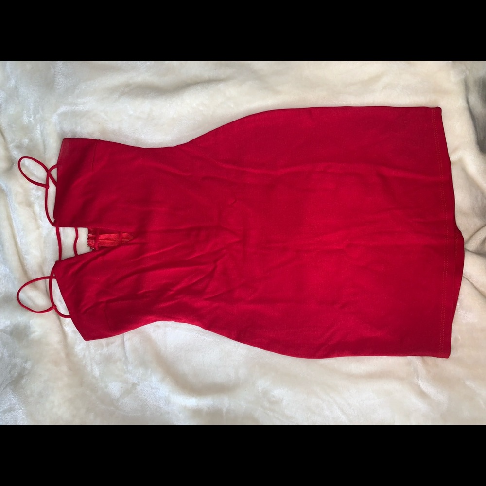 Mini red dress